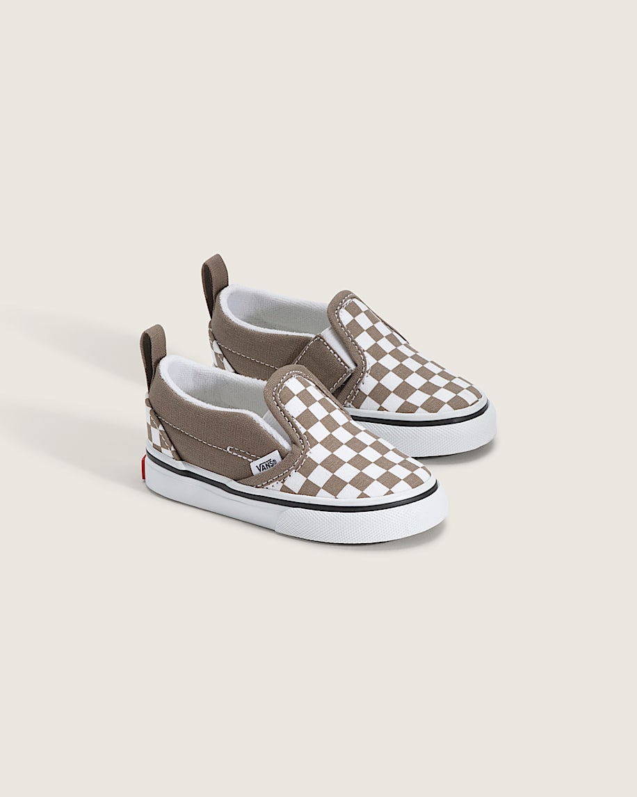 slip-on v-formade rutiga skor för småbarn