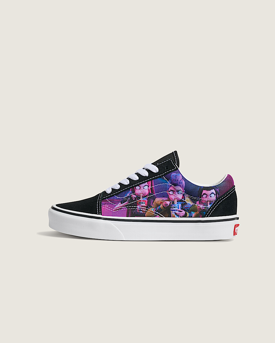 kpop demon hunters x vans old skool-skor för stora barn