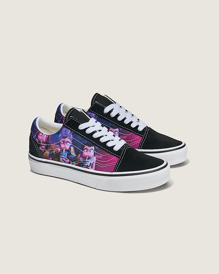 kpop demon hunters x vans old skool-skor för stora barn