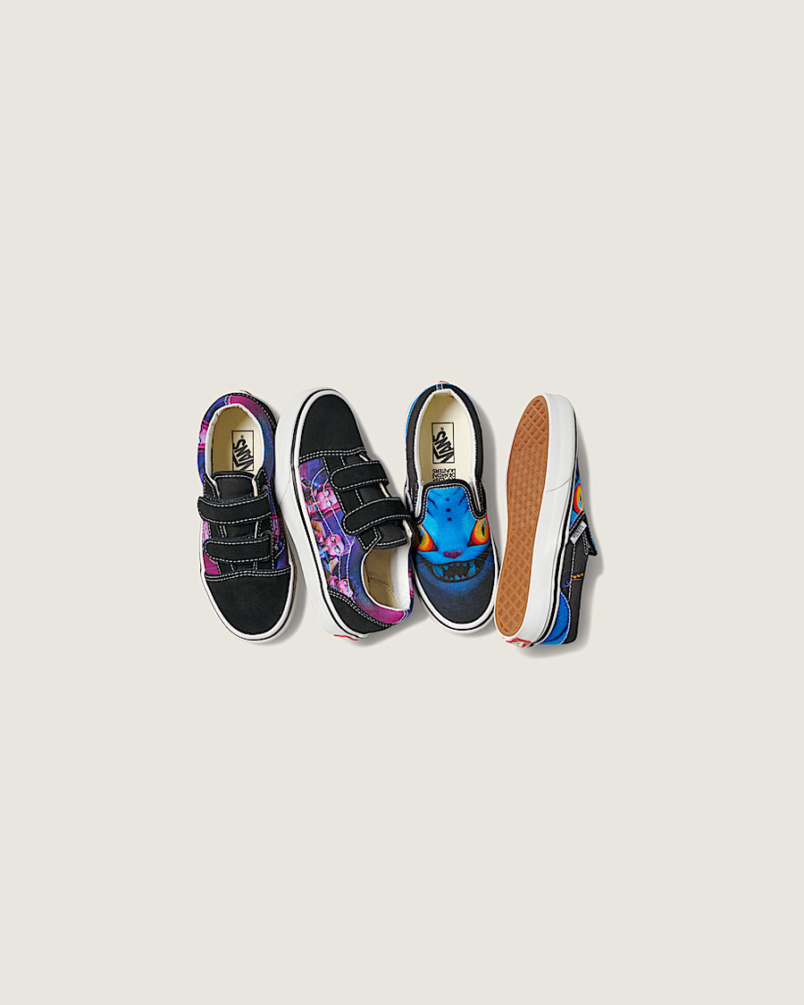 kpop demon hunters x vans klassiska slip-on-skor för små barn