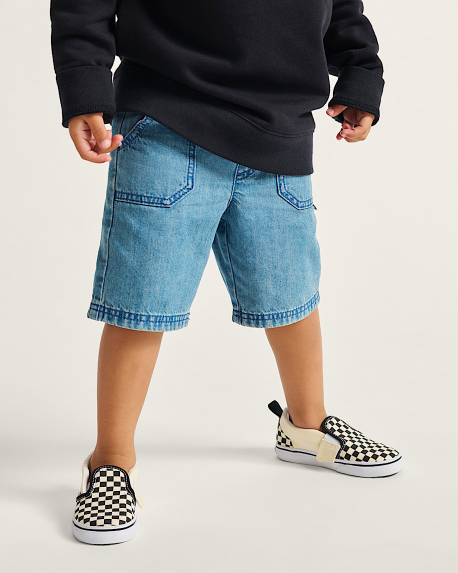 klassiska slip-on v-formade rutiga skor för småbarn