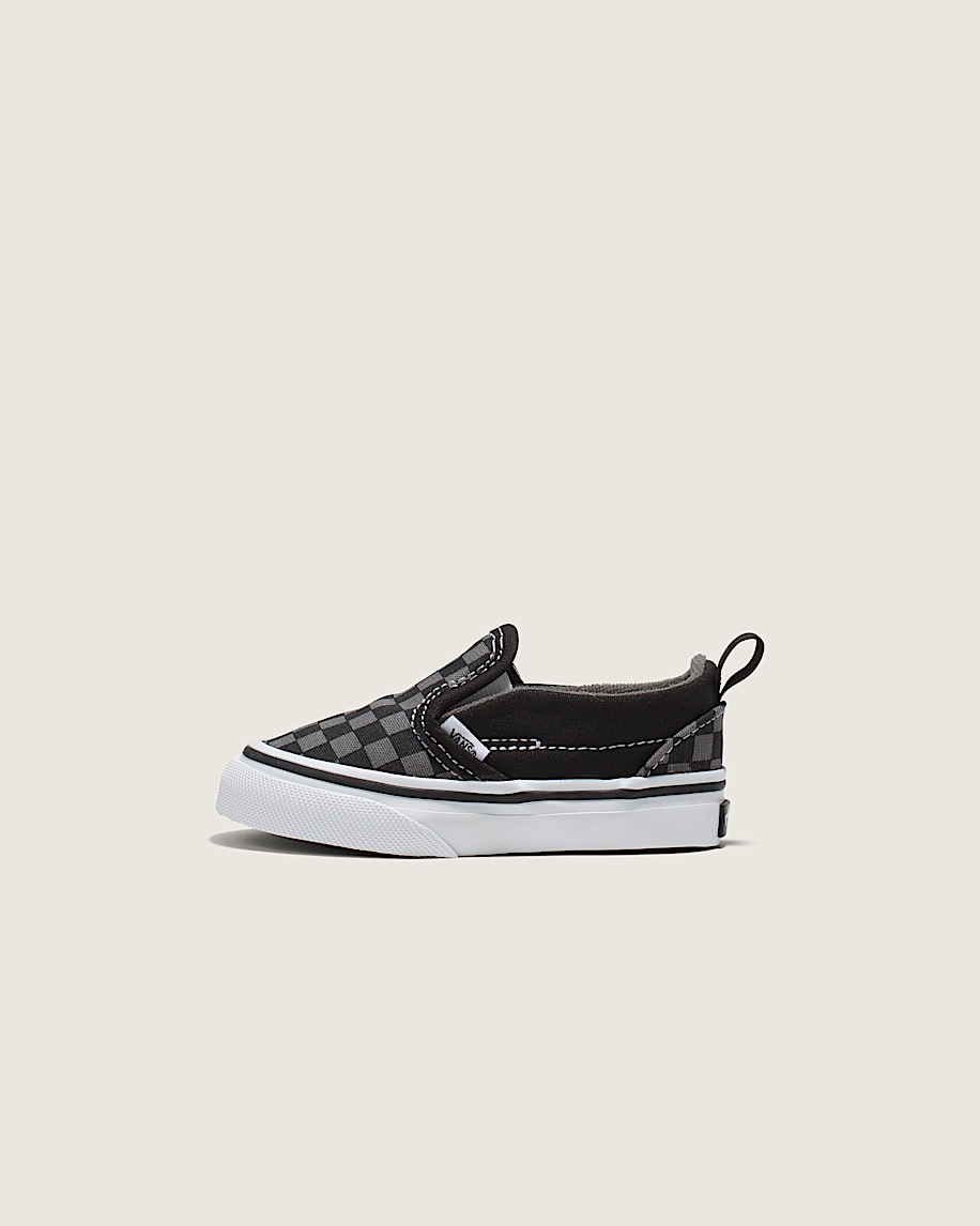 klassiska slip-on v-formade rutiga skor för småbarn